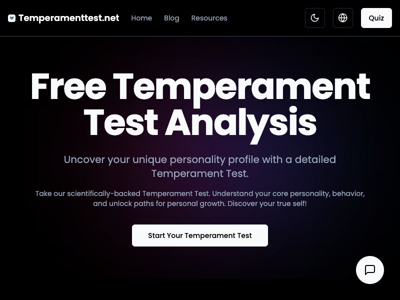 temperament test Screenshot