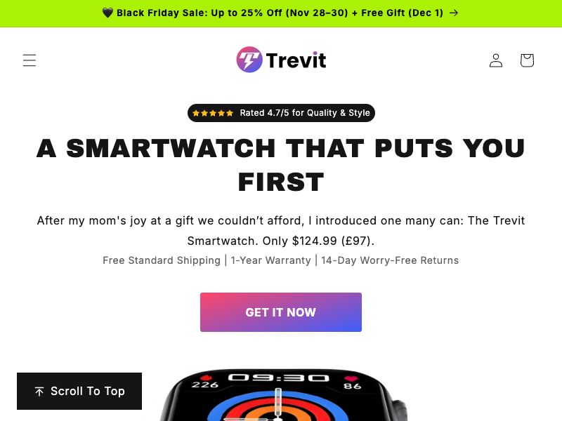 The Trevit Smartwatch Screenshot