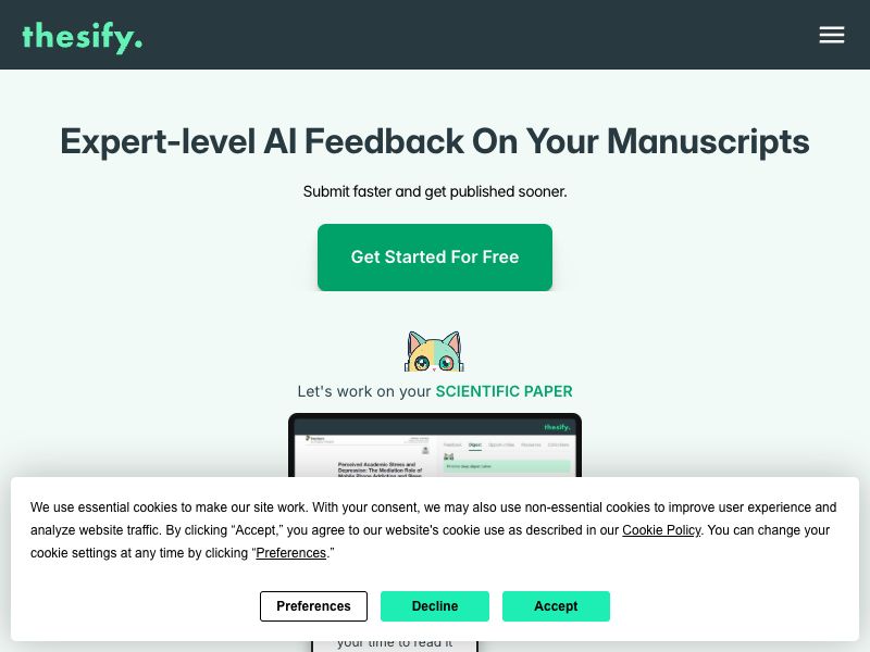 Thesify.ai Screenshot