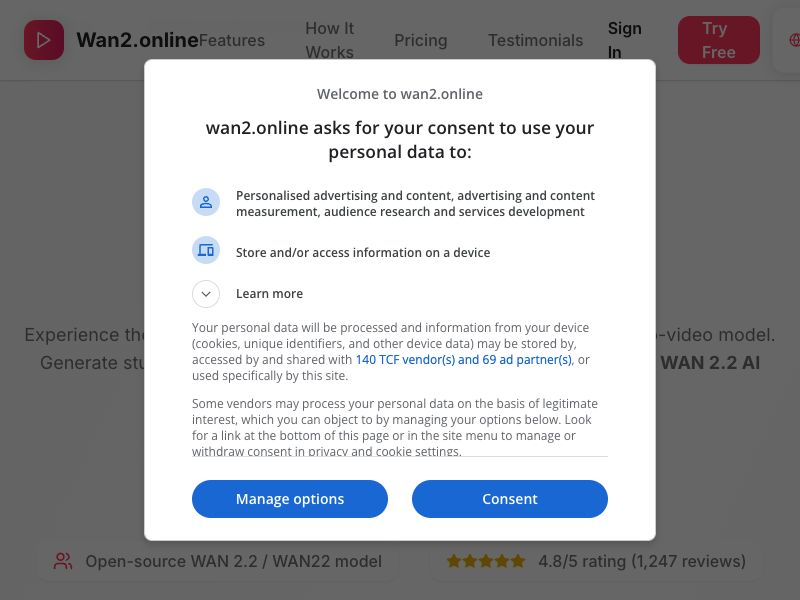 WAN22 AI Powered by WAN 2.2 Technology