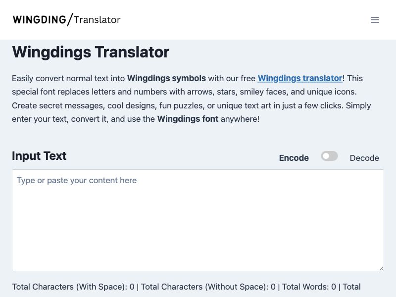 Wingdings Translator