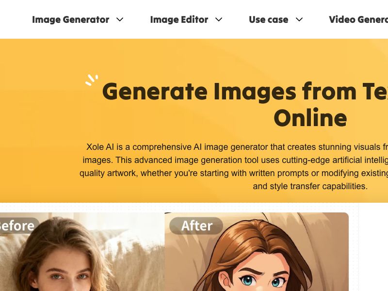 Xole AI Image Generator Screenshot