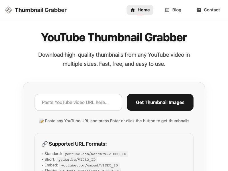 YouTube Thumbnail Grabber