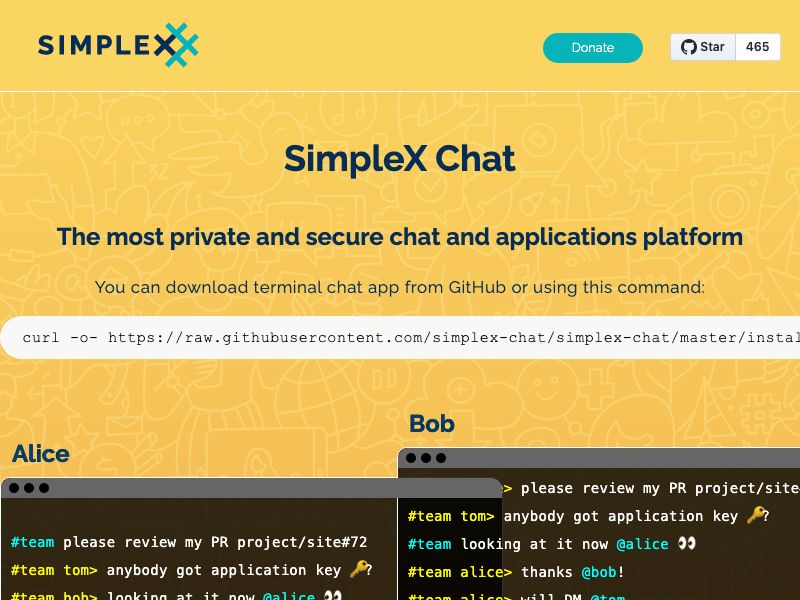 SimpleX Chat Screenshot