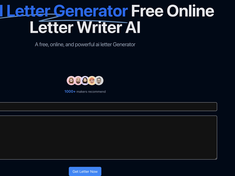 AI Letter Generator Screenshot