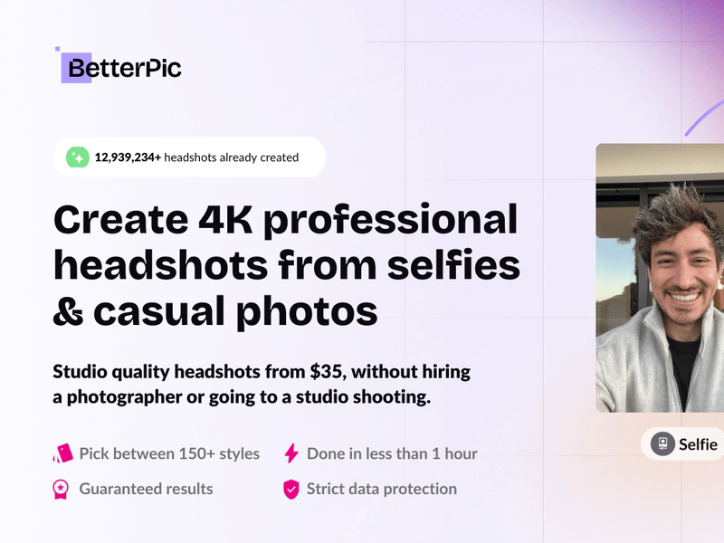 BetterPic | AI Headshots Screenshot