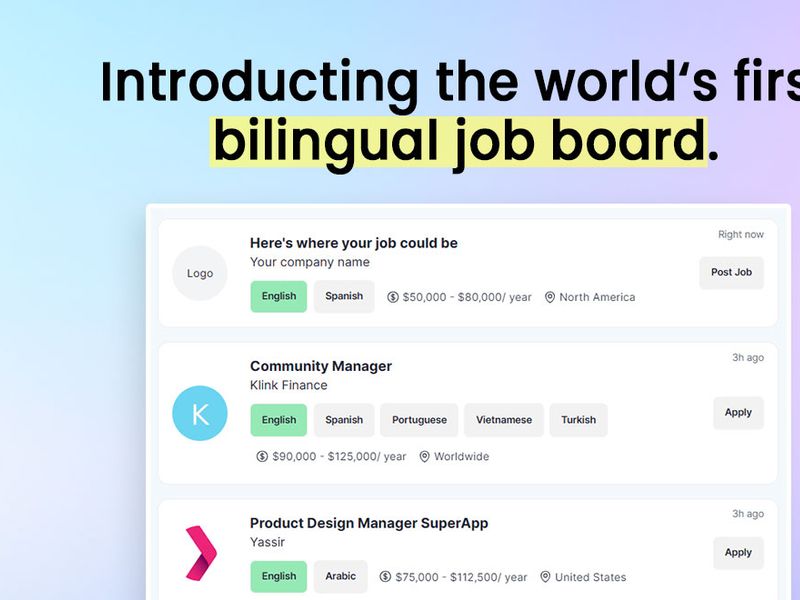 BilingualJobs.io Screenshot