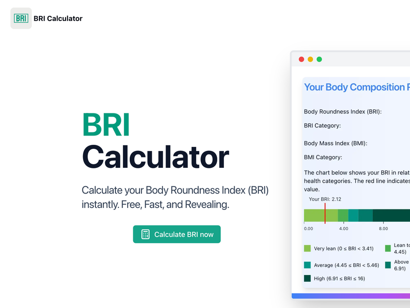 BRI Calculator Screenshot