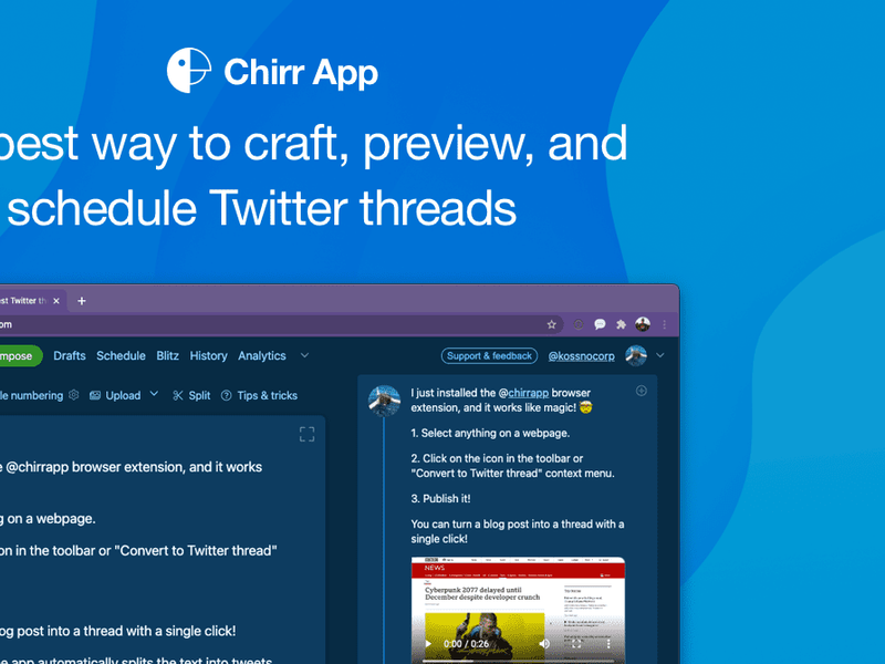 Chirr App Screenshot