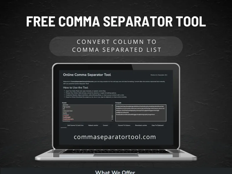 Comma Adder Tool Screenshot