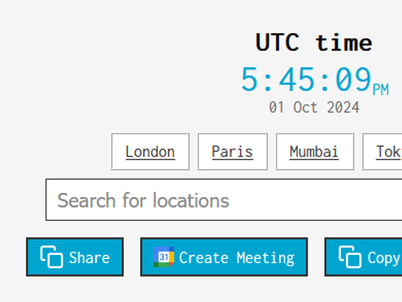 Current Time UTC Screenshot