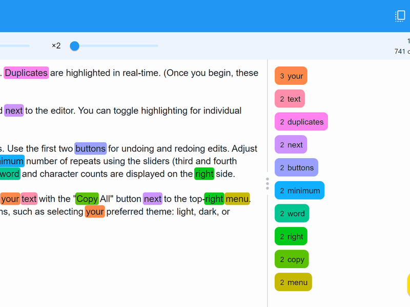 Duplicate Word Finder Screenshot