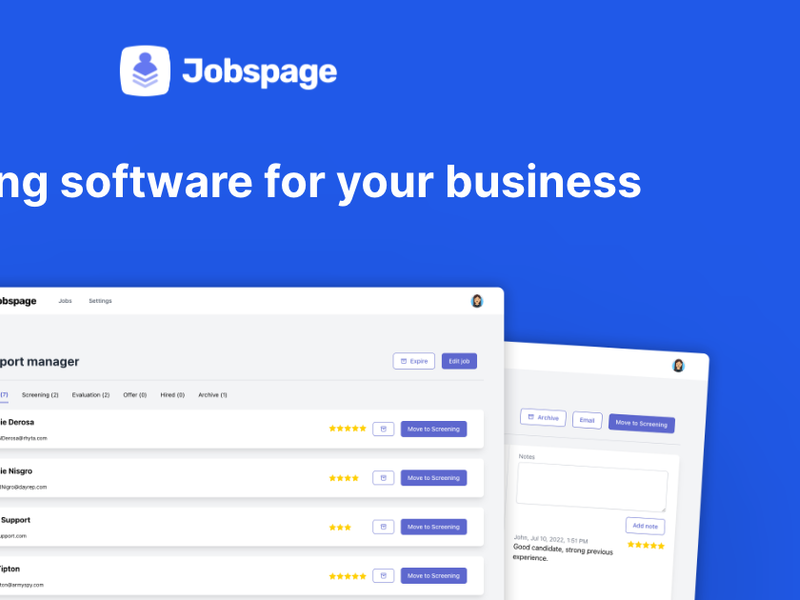 Jobspage Screenshot