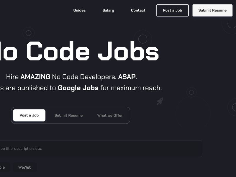 NoCodeJobs Screenshot