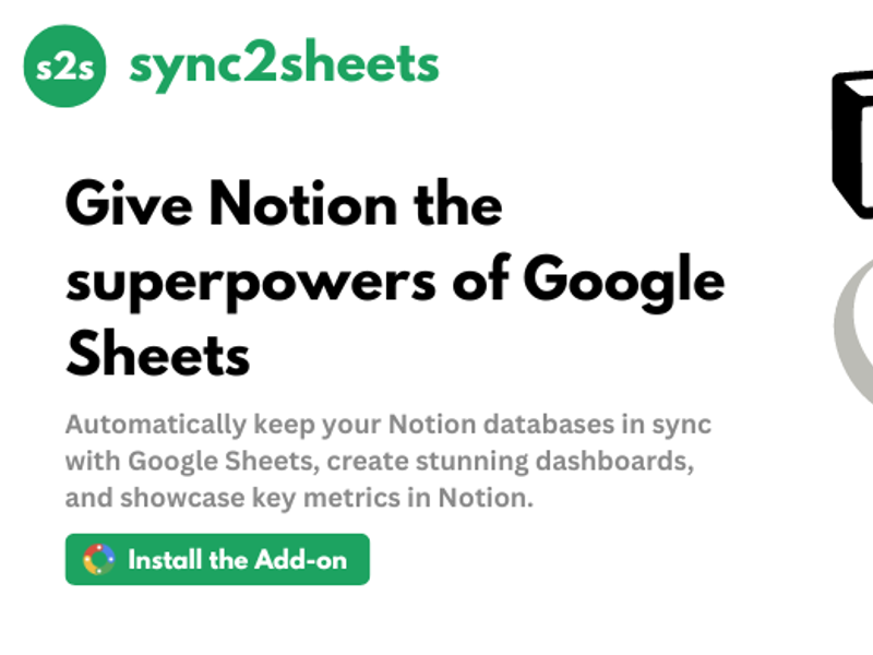 Notion2Sheets Screenshot