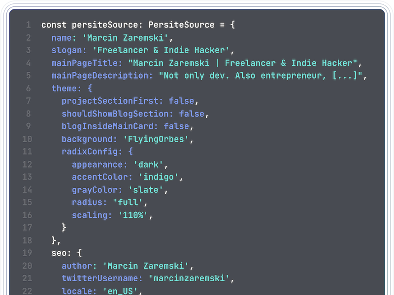🧑‍🚀 PerSite Screenshot