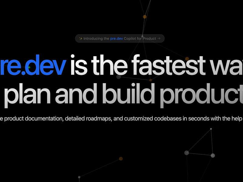 pre.dev Screenshot