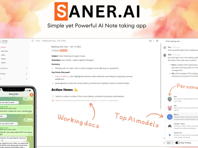 Saner.ai Screenshot