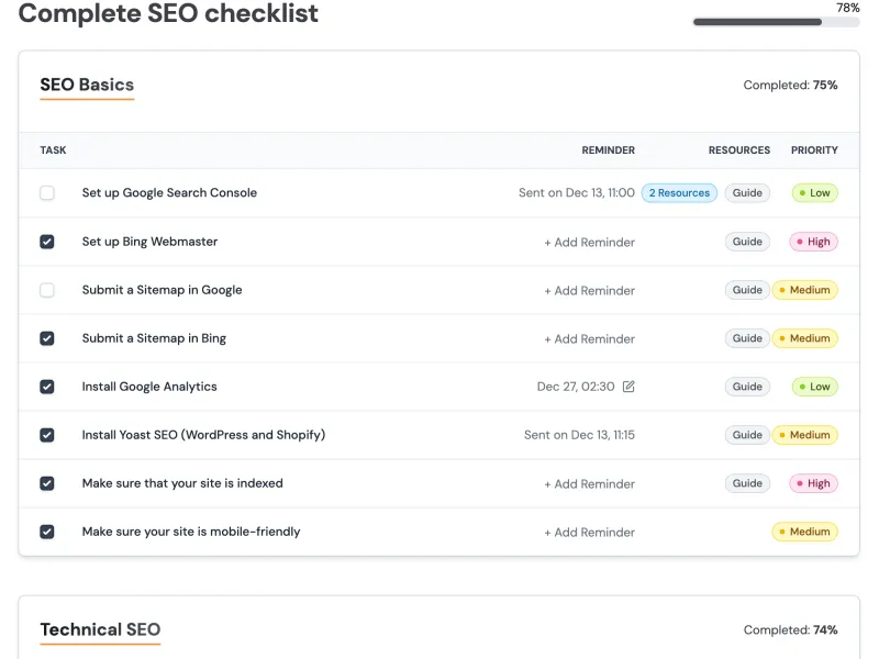 SEO Checklist