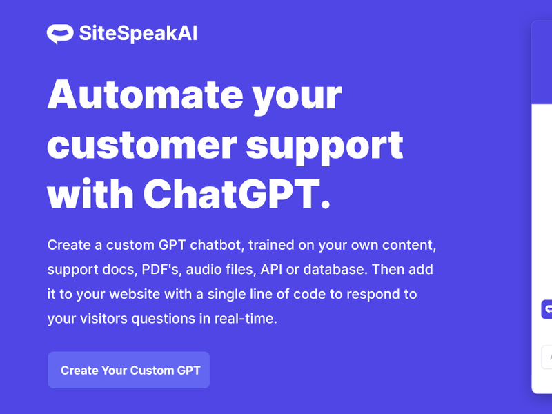 SiteSpeakAI Screenshot
