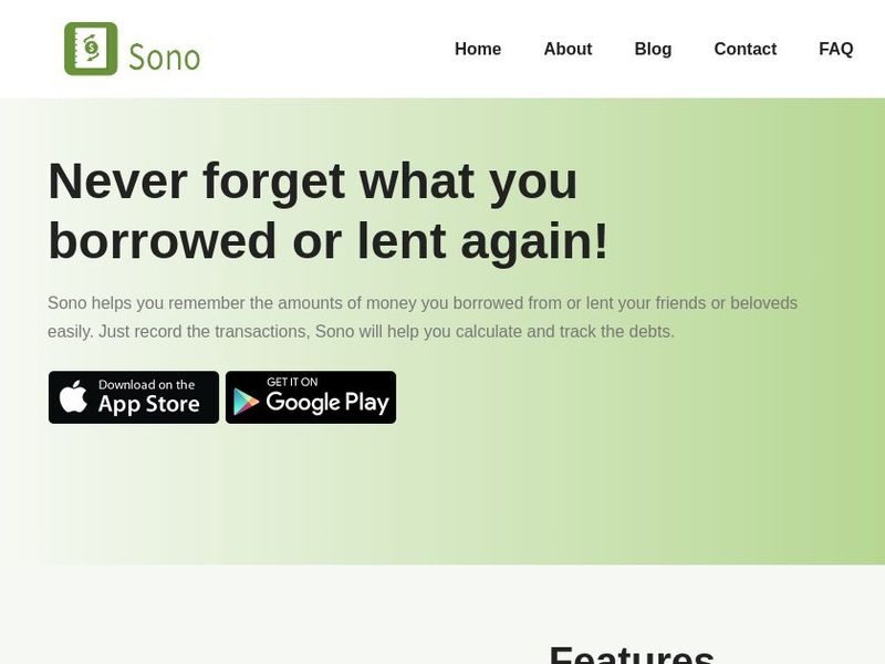 Sono: Debt tracker and manager