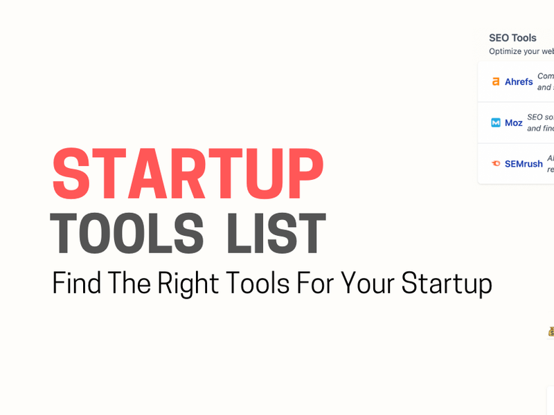 Startup Tools List Screenshot
