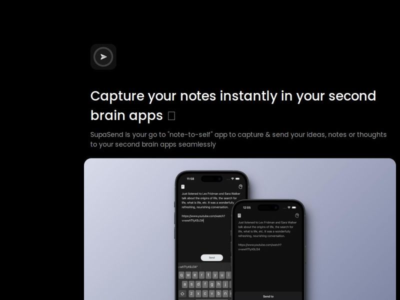 SupaSend - Note to self