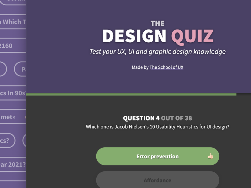 The Design Quiz Screenshot