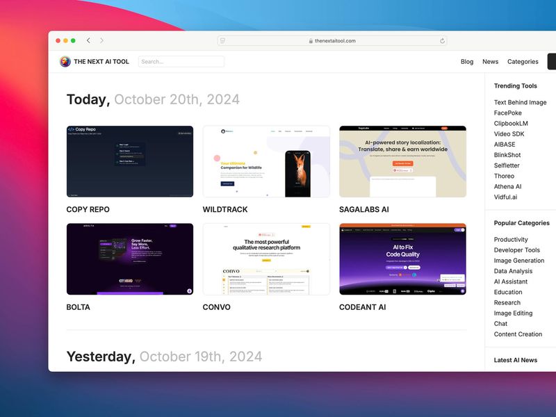 The Next AI Tool Screenshot