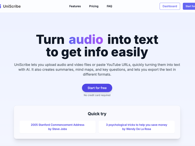 UniScribe Screenshot