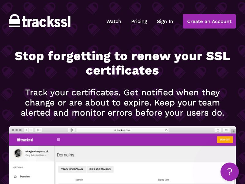 TrackSSL Screenshot