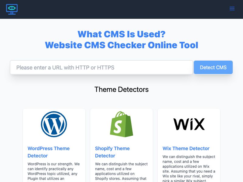 Website CMS Detector Screenshot