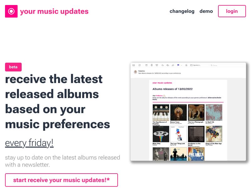 your music updates Screenshot